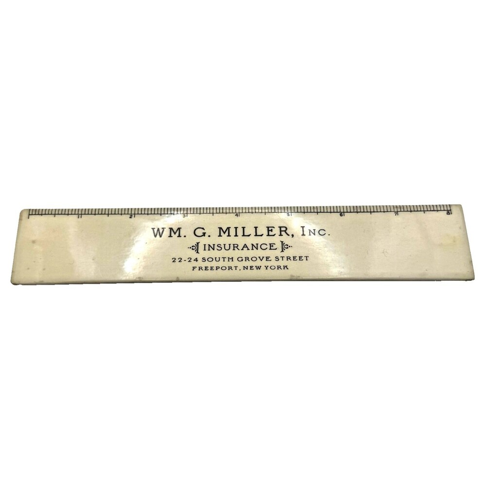 Vintage Slide Ruler - WM G. Miller, Inc Insurance South Grove St. Freeport Insur